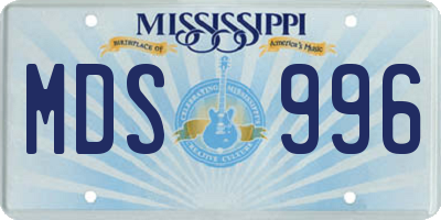 MS license plate MDS996