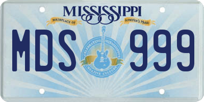 MS license plate MDS999