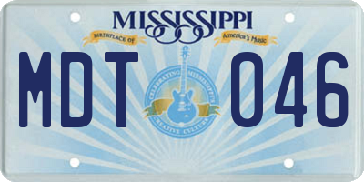 MS license plate MDT046