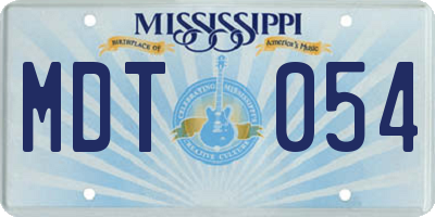 MS license plate MDT054