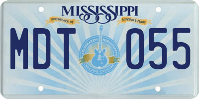 MS license plate MDT055