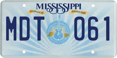 MS license plate MDT061