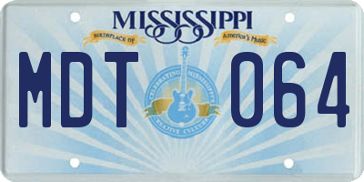 MS license plate MDT064