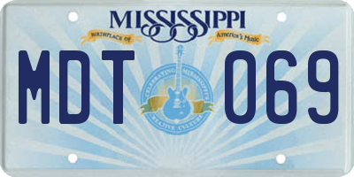 MS license plate MDT069