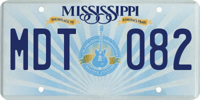 MS license plate MDT082