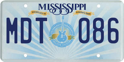 MS license plate MDT086