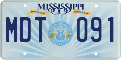 MS license plate MDT091