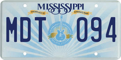 MS license plate MDT094