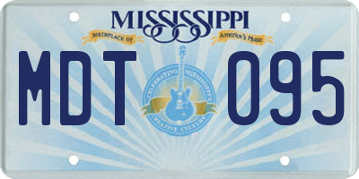 MS license plate MDT095