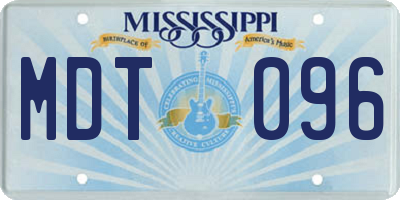 MS license plate MDT096