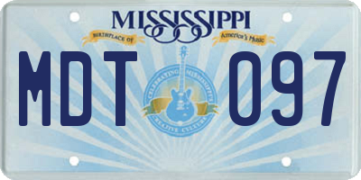MS license plate MDT097