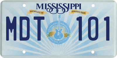 MS license plate MDT101