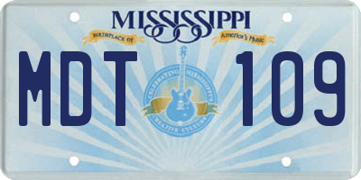 MS license plate MDT109