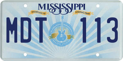 MS license plate MDT113