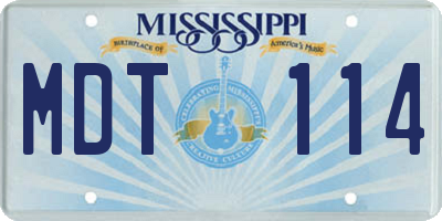 MS license plate MDT114