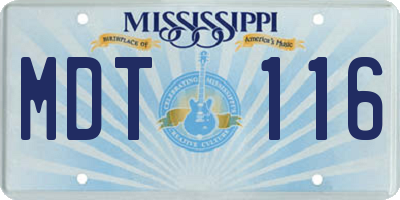MS license plate MDT116