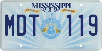 MS license plate MDT119