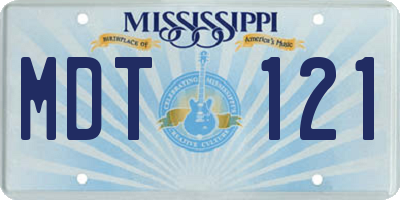 MS license plate MDT121