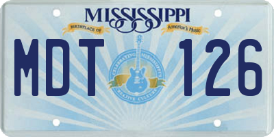 MS license plate MDT126