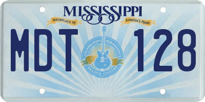 MS license plate MDT128