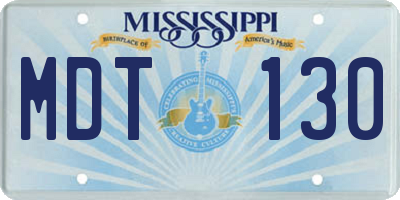 MS license plate MDT130
