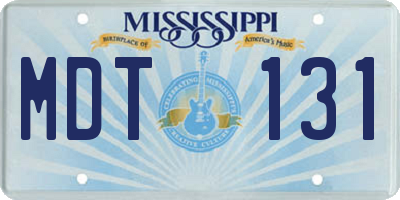 MS license plate MDT131