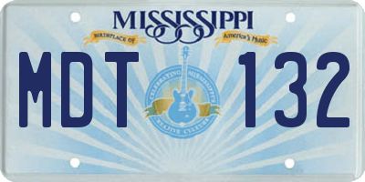 MS license plate MDT132