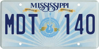 MS license plate MDT140