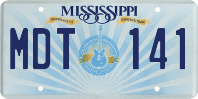 MS license plate MDT141