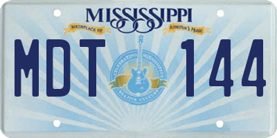 MS license plate MDT144