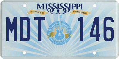 MS license plate MDT146