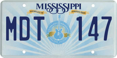 MS license plate MDT147