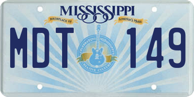 MS license plate MDT149