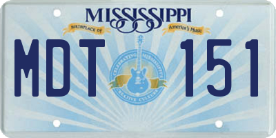 MS license plate MDT151