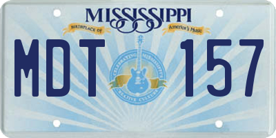 MS license plate MDT157