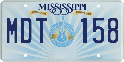 MS license plate MDT158