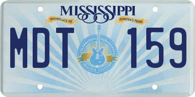 MS license plate MDT159