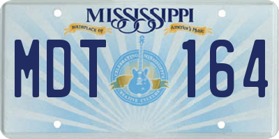 MS license plate MDT164