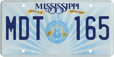 MS license plate MDT165