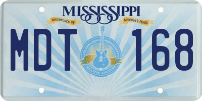 MS license plate MDT168