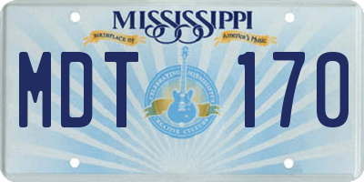 MS license plate MDT170