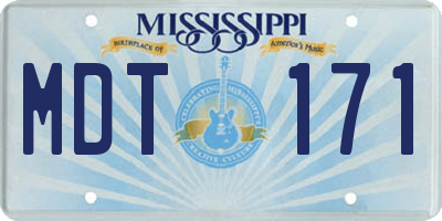 MS license plate MDT171