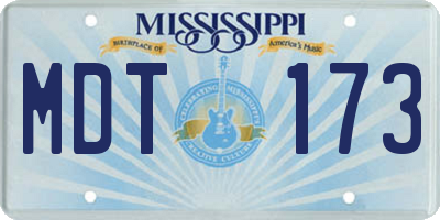 MS license plate MDT173