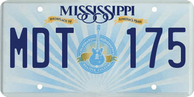 MS license plate MDT175