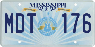 MS license plate MDT176