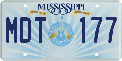 MS license plate MDT177