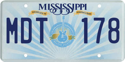 MS license plate MDT178
