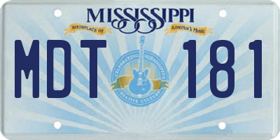 MS license plate MDT181