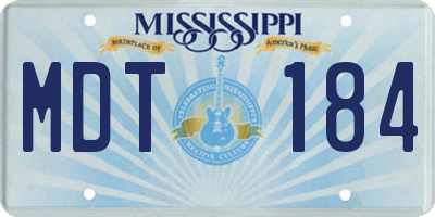 MS license plate MDT184