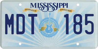 MS license plate MDT185